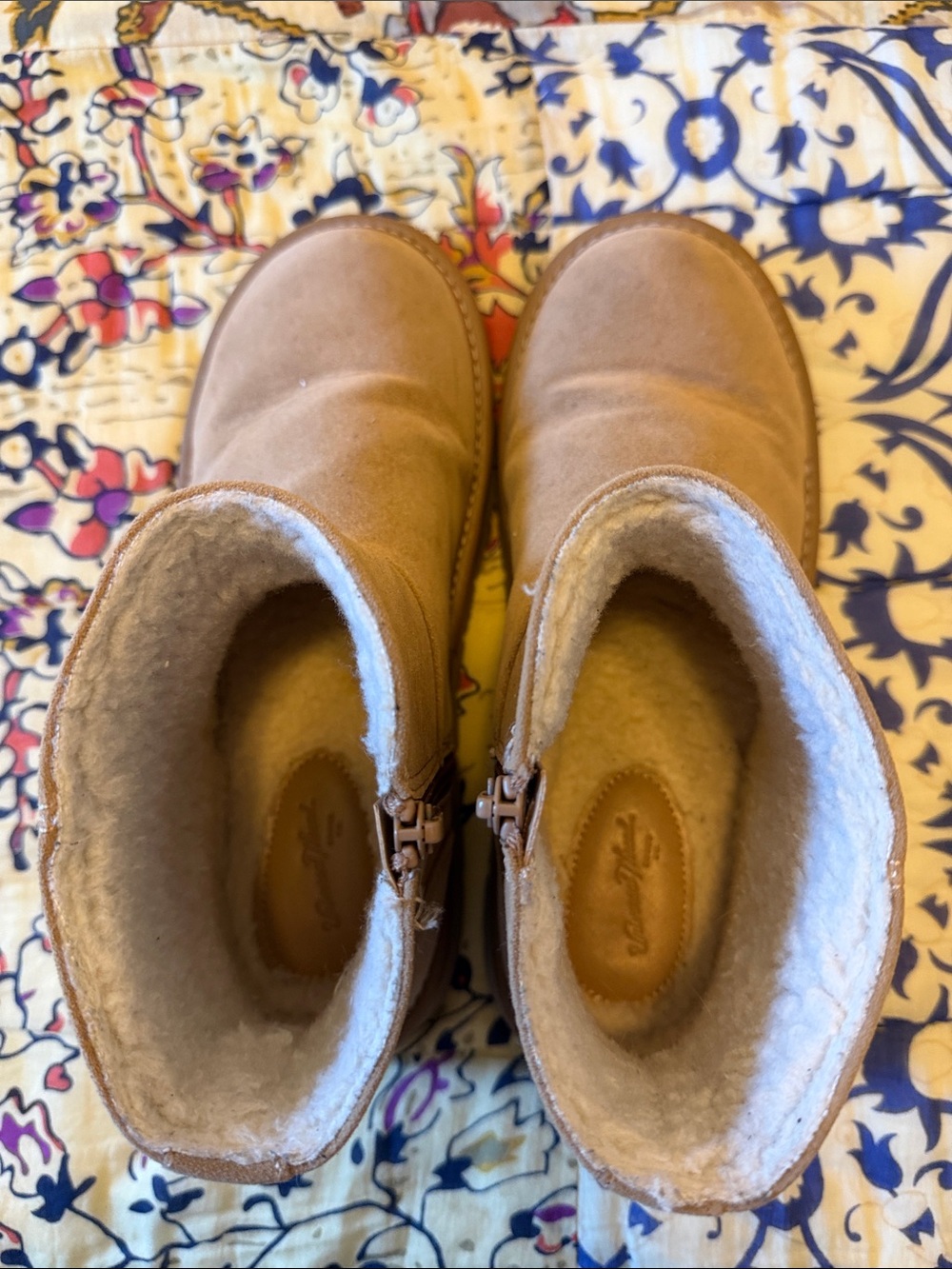 Women’s Universal Thread Tan Suede Winter Boots with Faux Shearling